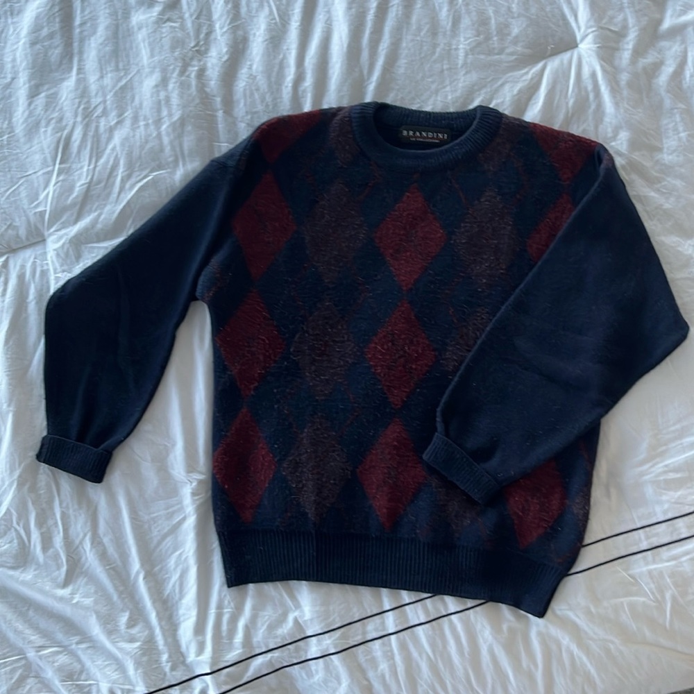 Men’s Brandini vintage Argyle sweater, size Med